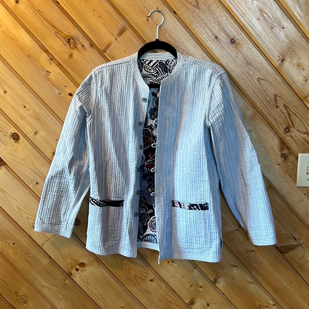 Custom made reversible quilted jacket